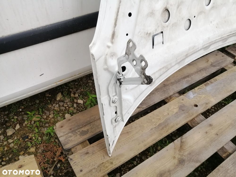 Opel Corsa D maska bez korozji kolor biały kod lakieru Z474 z zawiasami - 7