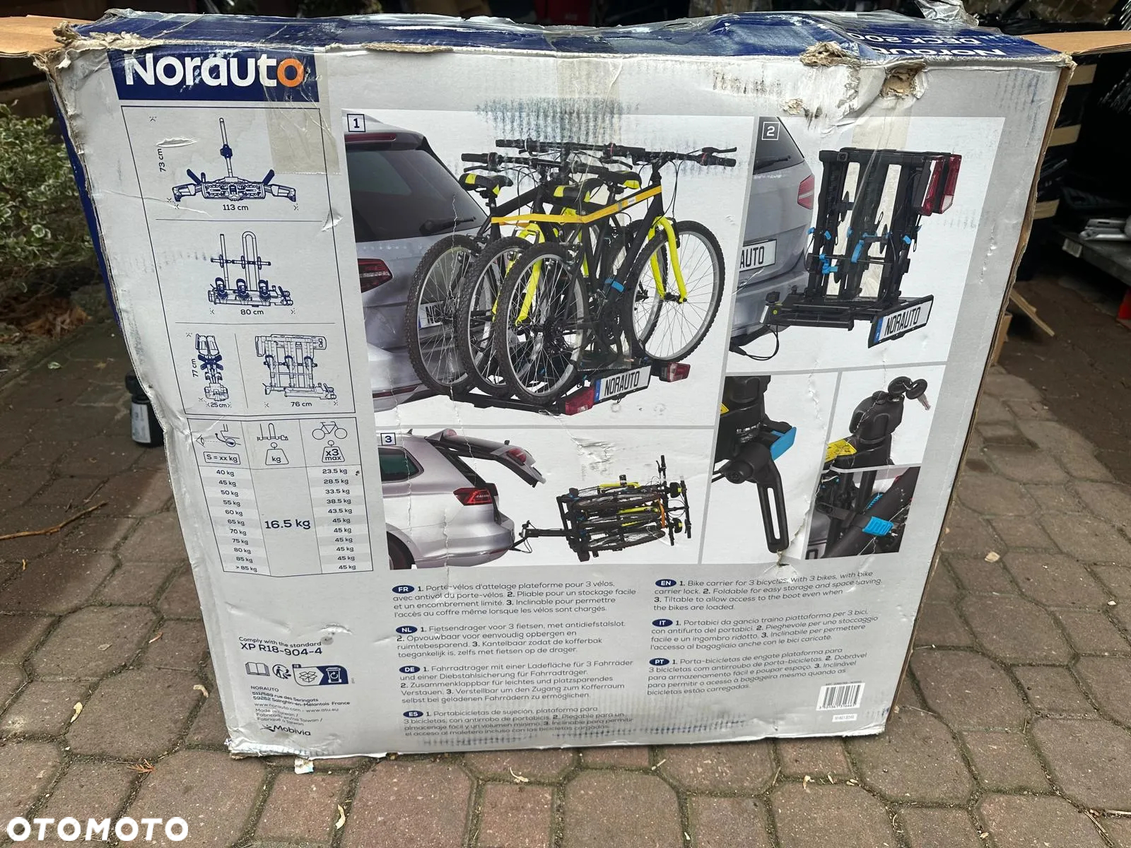 Norauto na 3 rowery na hak odchylany na klucz - 8