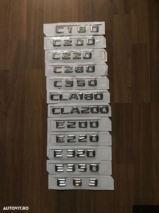 Emblema litere cifre compatibil Mercedes C CLA E 180/200/220/28 /E320 - 1