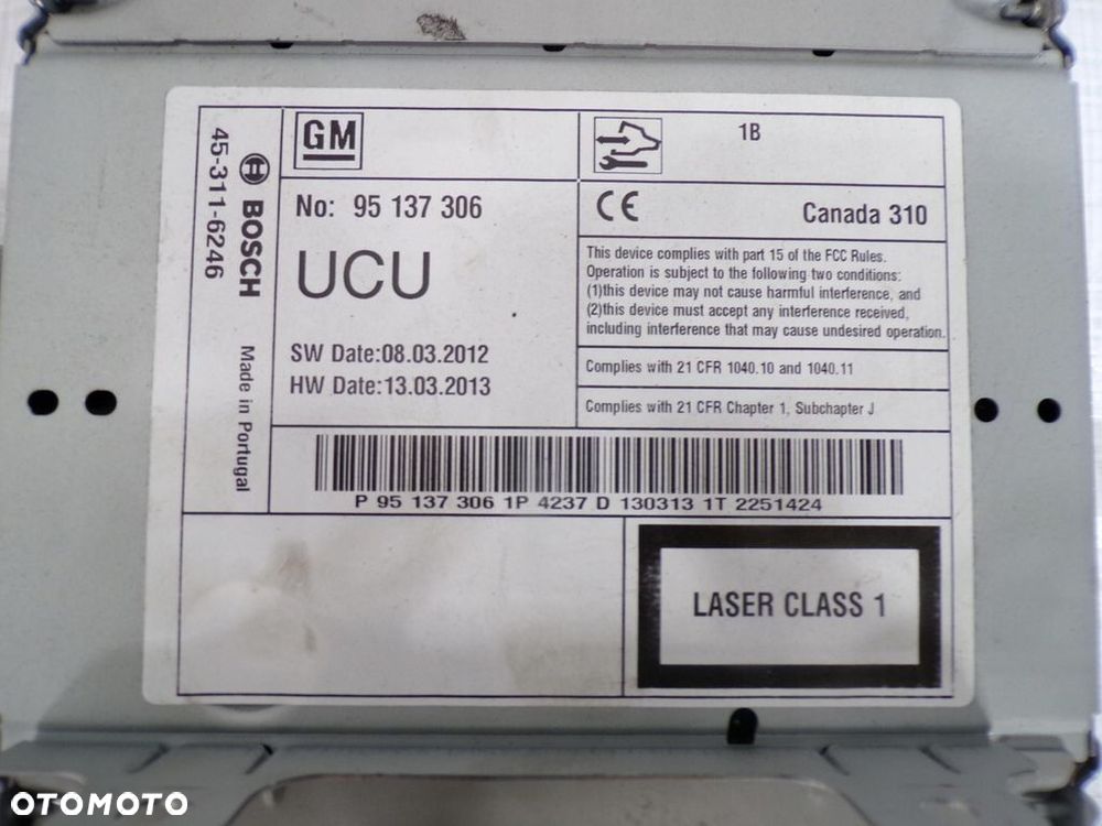 OPEL MOKKA A RADIO CD NAWIGACJA 95137306 U WYŚWIETLACZ 95247249 - 5