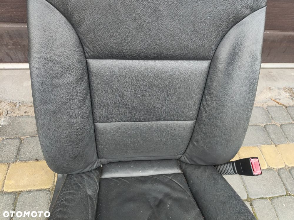 BMW E60 E61 Fotel prawy pasażera Skórzany Grzany Czarny - 10