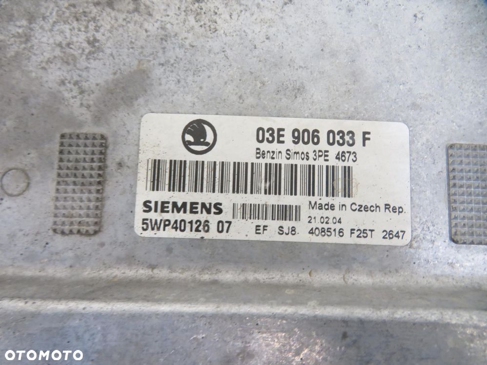 STACYJKA STEROWNIK SKODA FABIA I 1.2 03E906033F 5WP4012607 6Q1937049D - 10