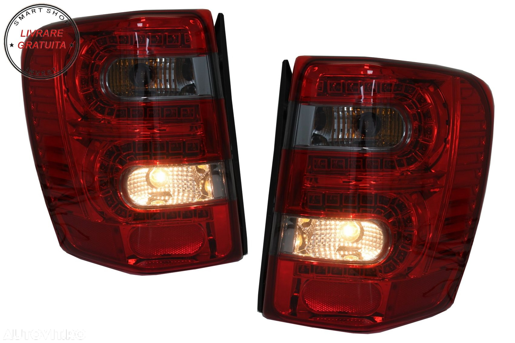 Stopuri LED JEEP Grand Cherokee (1999-05.2005) Rosu Fumuriu- livrare gratuita - 8