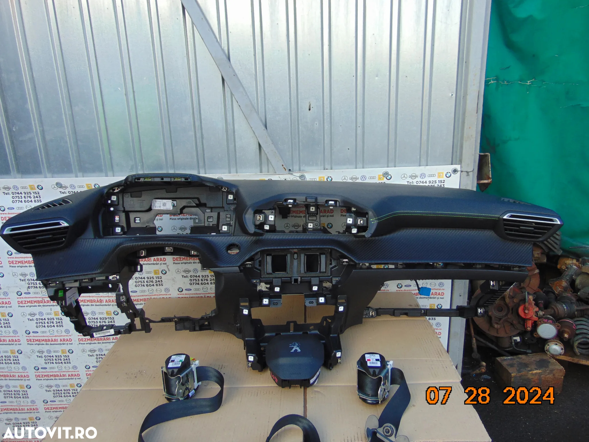 Plansa bord Peugeot 208 dupa 2019 kit plansa bord airbag sofer pasager centuri fata stanga dreapta - 6