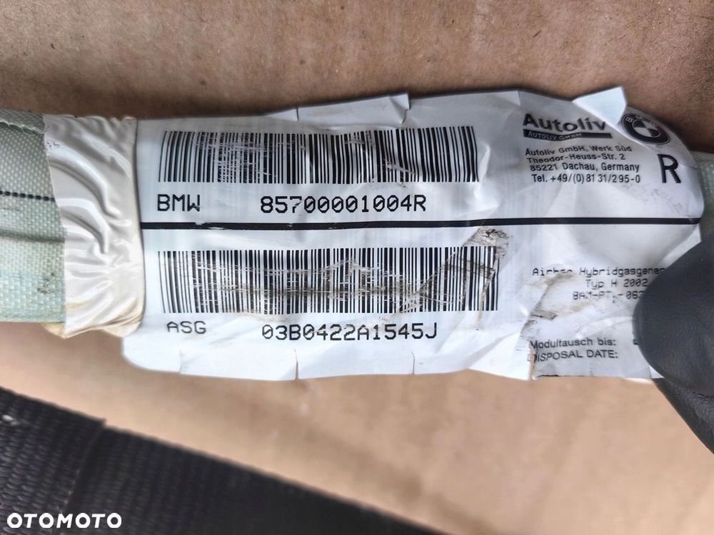 Kurtyna AIRBAG BMW 5 e39 PRAWA 85700001004R - 2