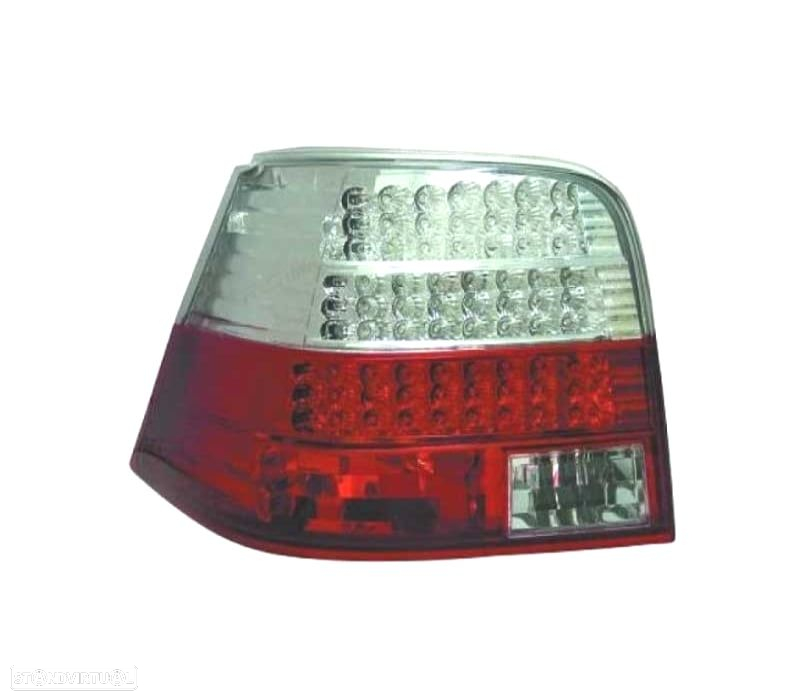 PILOTOS VOLKSWAGEN VW GOLF 4 97-03 LED VERMELHO CROMADO - 2