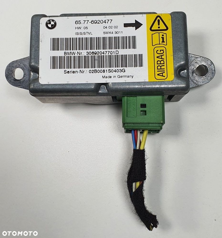 MODUŁ STEROWNIK SENSOR AIRBAG BMW 7 E65 6920477 - 1
