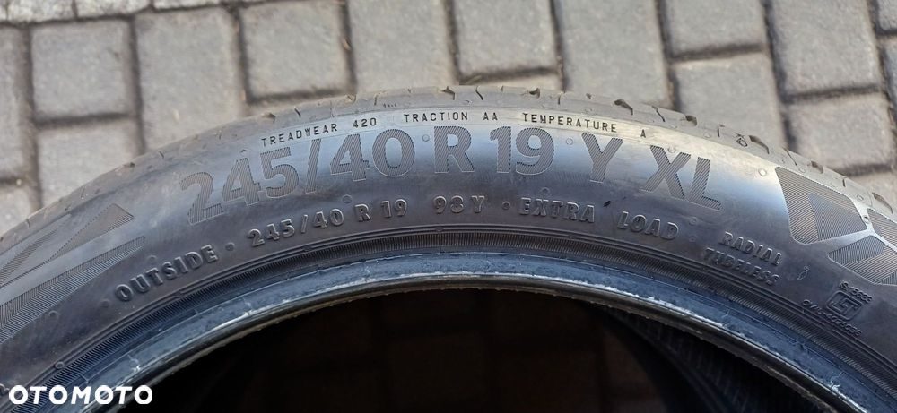 245/40R19 98Y CONTINENTAL , dwie opony letnie. - 6