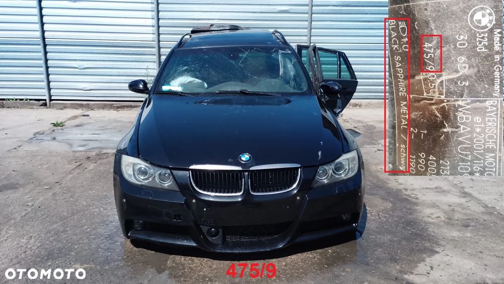 tylko części BMW E91 E90 325d 3.0d m57d30 306d3 197KM 145kW 04r-08r kombi touring lakier 375/9 - 1