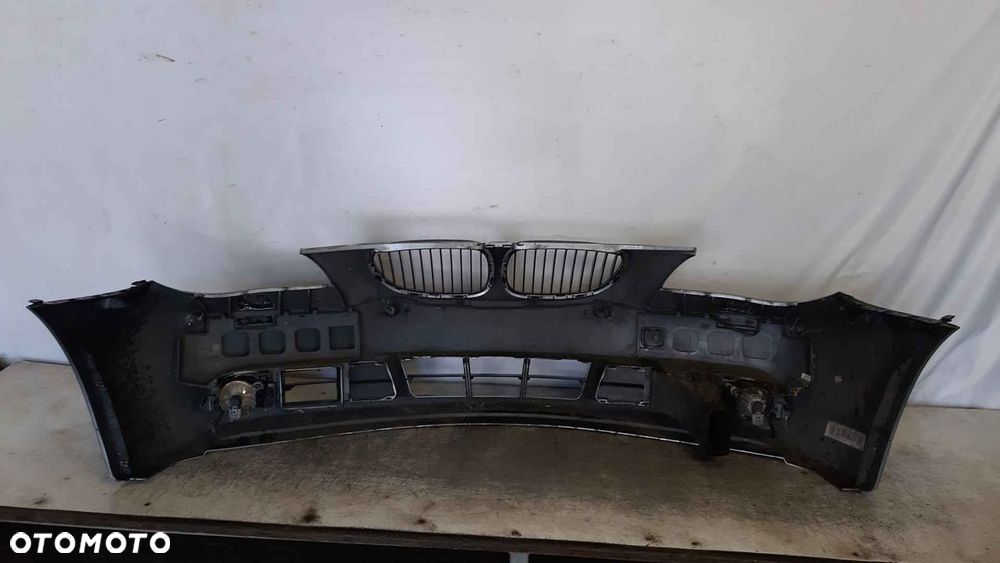 ^ ZDERZAK PRZÓD PRZEDNI BMW E60 E61 SERIA 5 SILBERGRAU SZARY HALOGENY PDC CZUJNIKI SPRYSKIWACZE LAMP XENON - 5