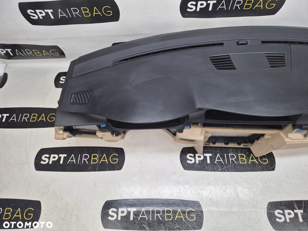 BMW E90 NAVI DESKA ROZDZIELCZA DÓŁ BEŻ KONSOLA KOKPIT PULPIT PODUSZKI AIRBAG AIR BAG NAPINACZE KIT SET - 2
