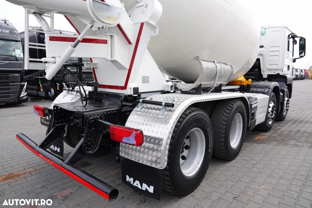 MAN TGS 32.480 / 8X4 / BETONATOR / PEAR 9M3 / MANUAL / EURO 6 - 9