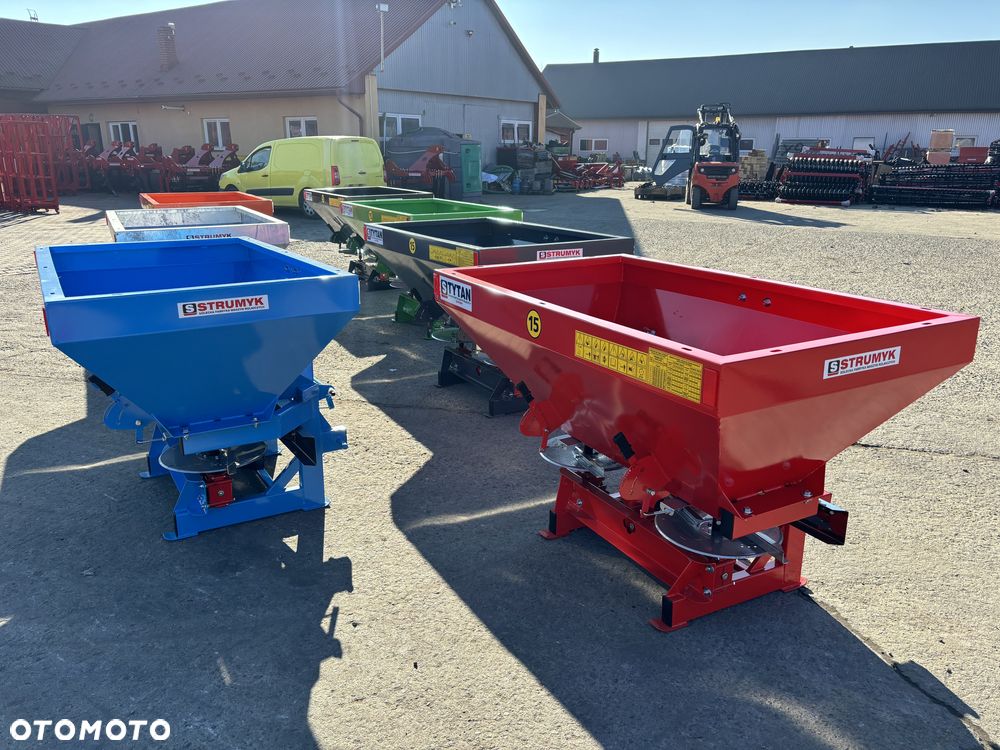 Dwutalerzowy rozsiewacz nawozów STRUMYK siewka do nawozu, siewnik 400-1200L sito/ tarcza z kwasówki/ przekładnia aluminiowa/ plandeka / sito - 12