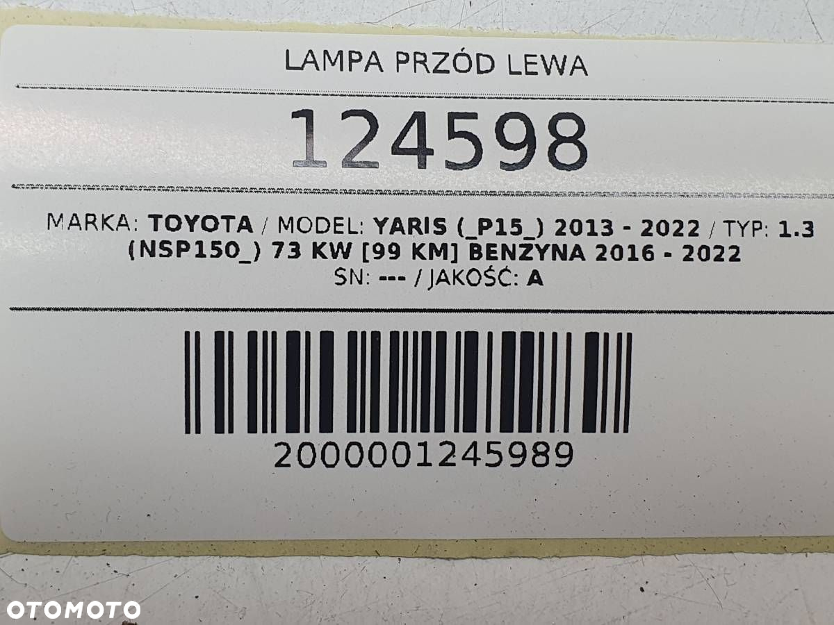 LAMPA PRZÓD LEWA SOCZEWKA EUROPA TOYOTA YARIS III LIFT 2014 - 12