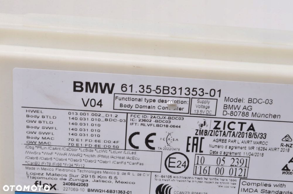 BMW F40 G01 G05 1.5 SKRZYNKA MODUŁ BSI 5B31353 - 5