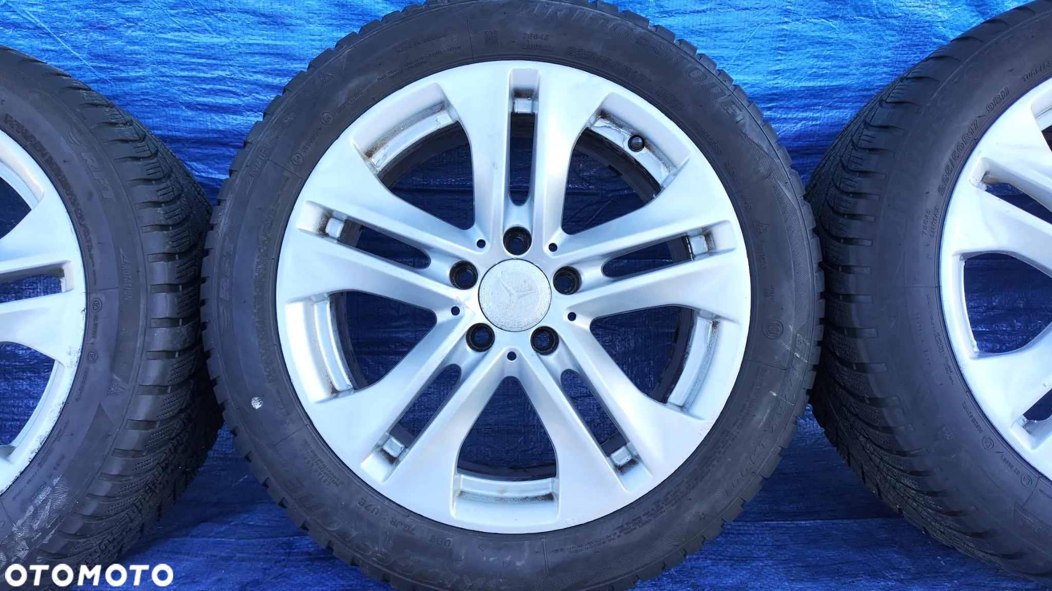 KOŁA FELGI ALUMINIOWE ALUFELGI 8Jx17 ET48 A2124010902 OPONY ZIMOWE BRIDGESTONE BLIZZAK LM001 225/50R17 225 50 17 MERCEDES W212 W207 - 5