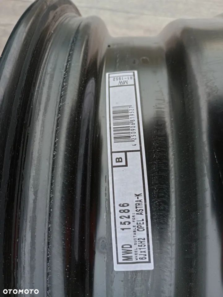 5X105 R15 6J ET37 OPEL ASTRA K FELGI STALOWE - 7