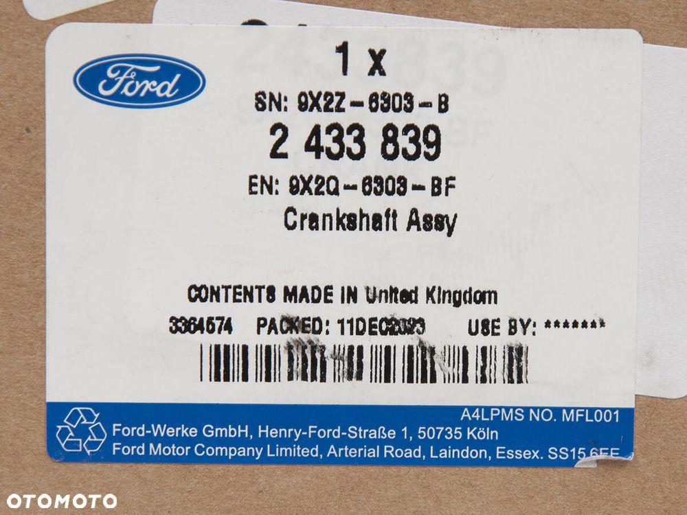WAŁ KORBOWY F-150 2018- 3,0 DIESEL 9X2Z6303B 2433839 - 2