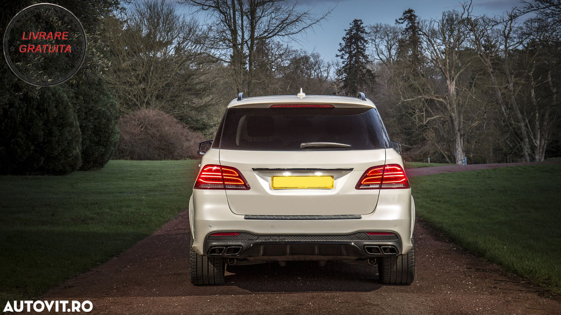 Difuzor Bara Spate cu Ornamente Evacuare Mercedes GLE W166 SUV Sport Line (2015-20- livrare gratuita - 12