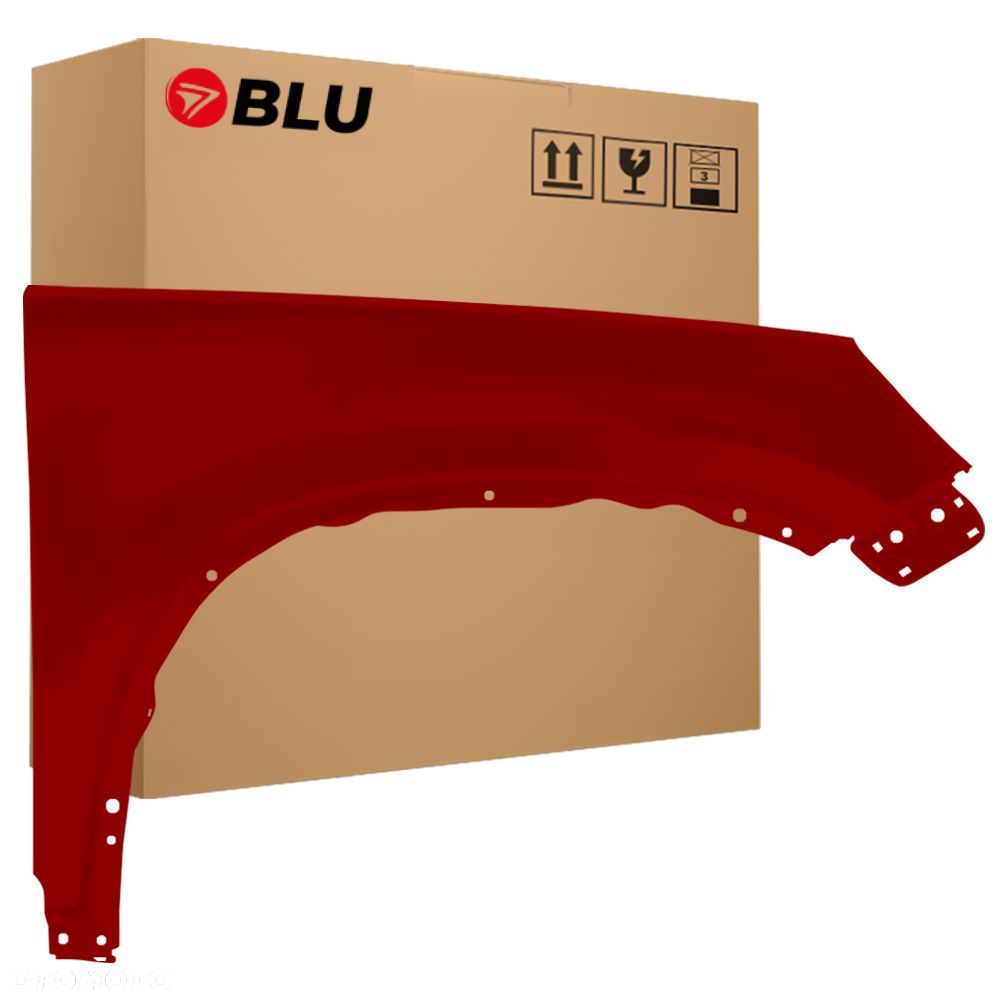 BLU Błotnik VOLKSWAGEN VW TIGUAN 1 I 5N LA3T prawy czerwony 2007-2016 przód WildCherry - 1