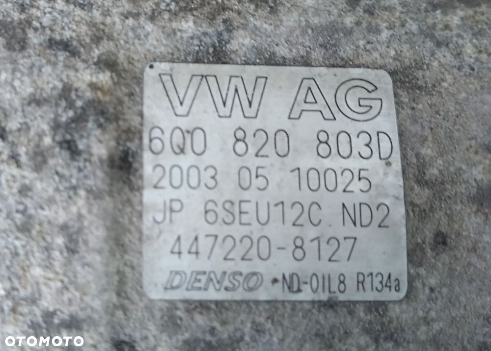 VW Polo Skoda Fabia  Seat Ibiza 1.4 16V kompresor sprężarka klimatyzacji 6Q0820803D 6Q0820803H  6Q0820803RR - 4