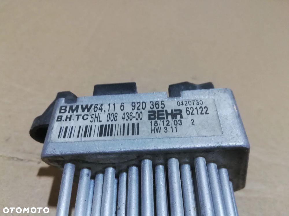 REZYSTOR OPORNIK DMUCHAWY NAWIEWU BMW 3 E46 116920365 - 2
