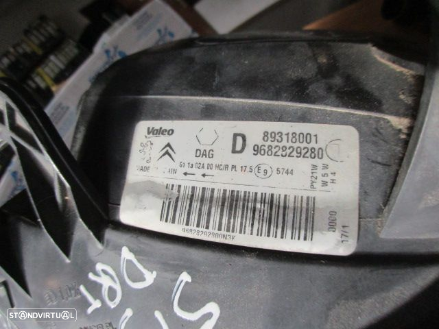 Farol 9682829280 PEUGEOT PARTNER 2 FOURGON B9 FASE 1 2008 1.6HDI  90CV 4P BRANCO DRT H4 ORIGINAL - 4