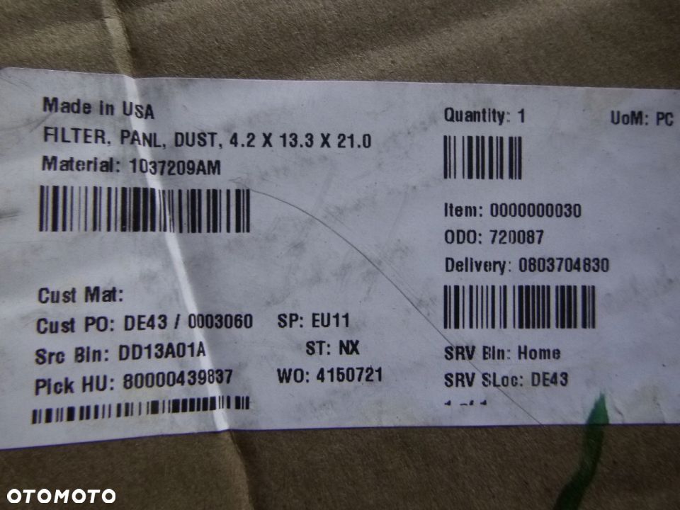 FILTR MYJKI TENNANT 6500 6550 ORYGI 103729AM - 3