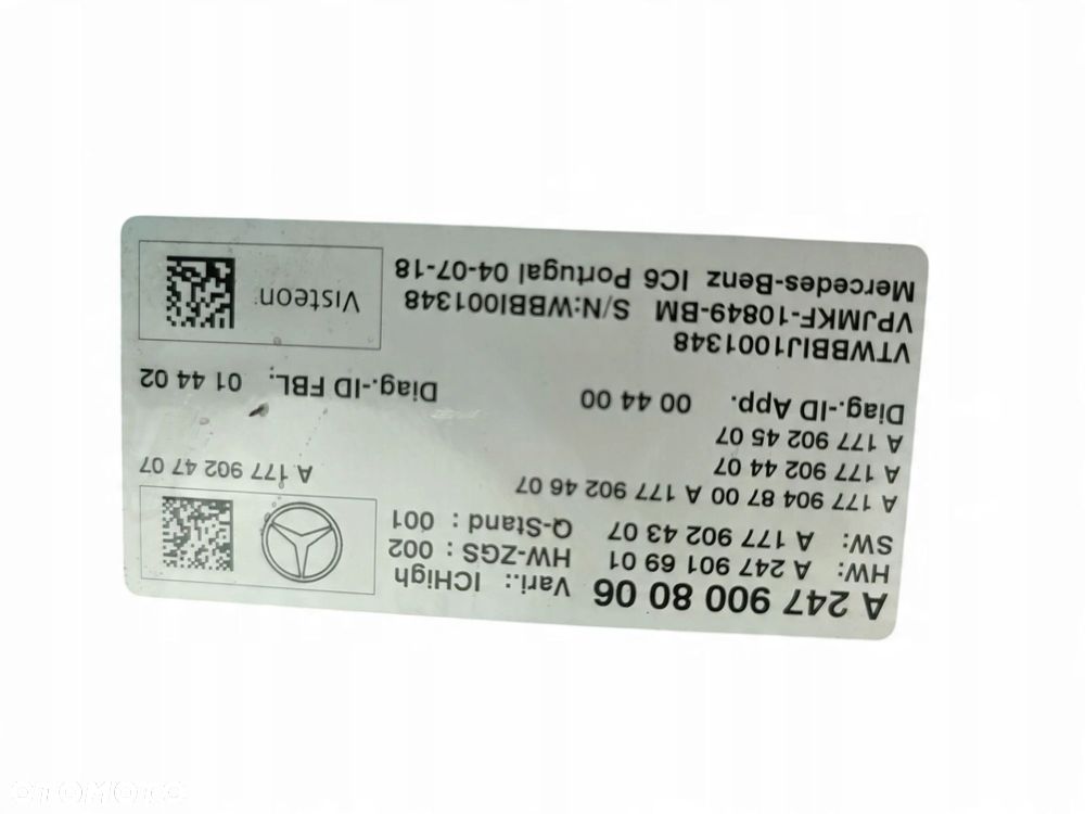 MODUŁ LICZNIKA MERCEDES A W177 (2018-2022) 1.5 CDI 116KM A2479008006 - 3