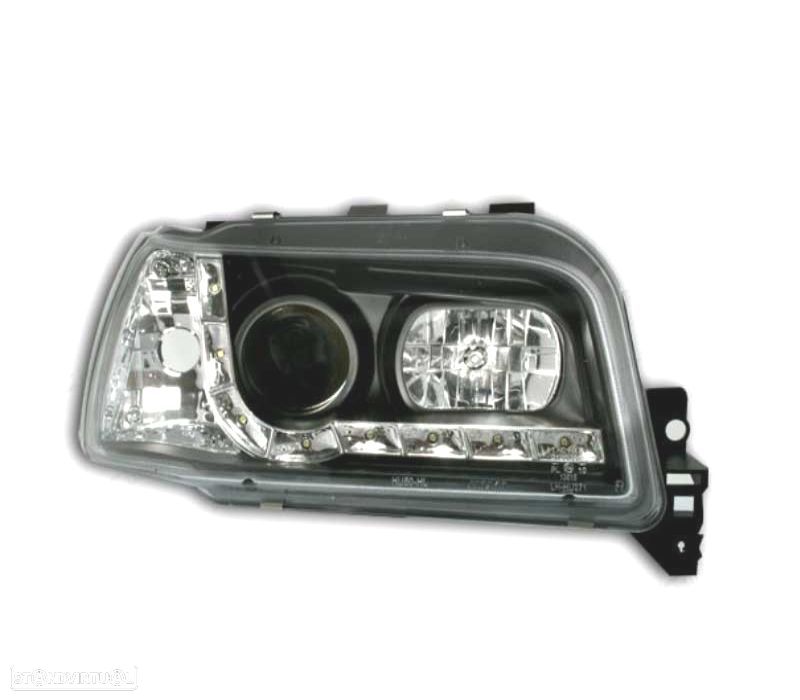 FARÓIS FRONTAIS RENAULT CLIO 92-97 LUZ DIURNA LED FUNDO PRETO - 3