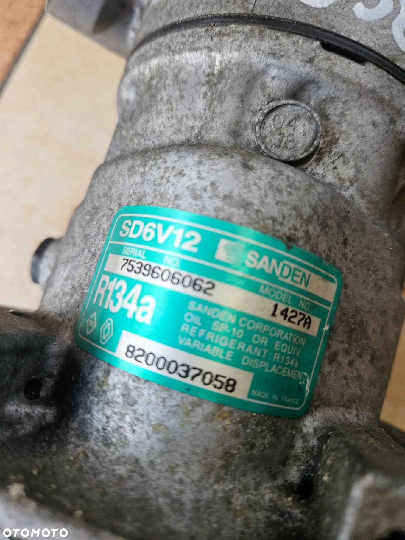 POMPA SPRĘŻARKA KOMPRESOR KLIMATYZACJI RENAULT CLIO TWINGO 8200037058 SD6V12 - 5