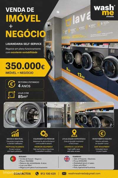 Loja Comercial com 85m3 com Negocio de Lavandaria | ULTIMOS MESES - Grande imagem: 2/12