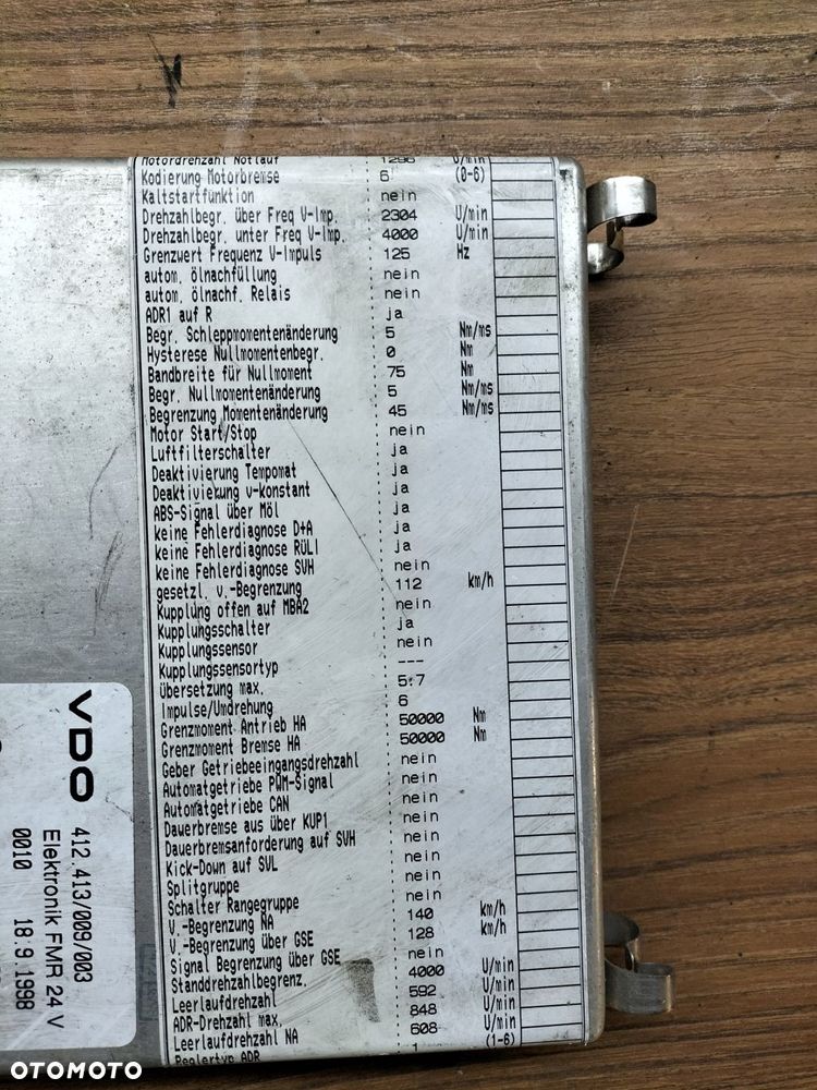 komputer sterownik vdo fmr mercedes-benz oe a0004462302 - 2
