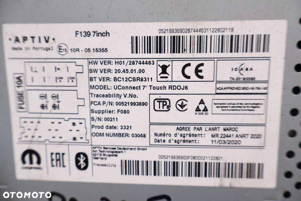FIAT PANDA III RADIO EKRAN NAWIGACJA '00521993690 - 5