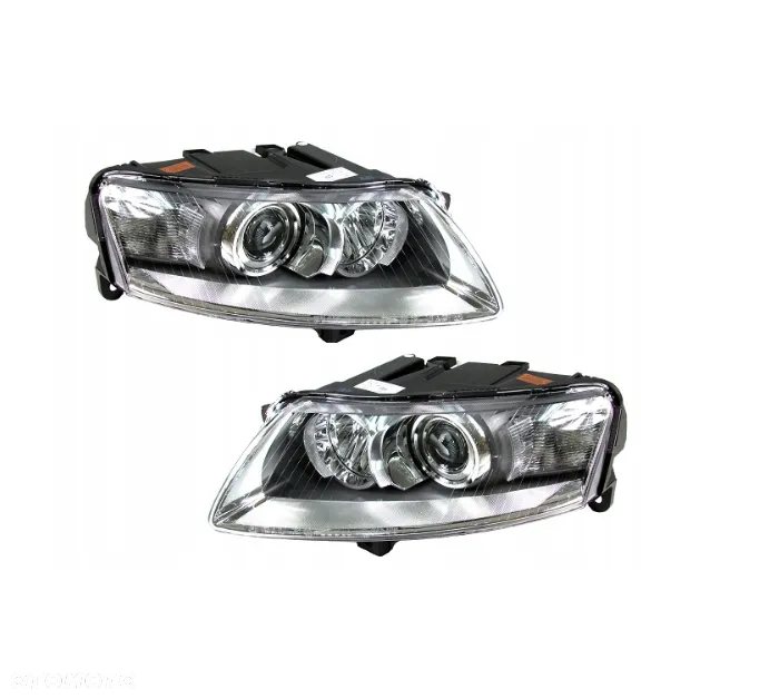 REFLEKTOR LAMPA PRZÓD PRZEDNIE AUDI A6 C6 04-08 BIKSENON Z DRL LED D2S LEWA PRAWA TYC - 2