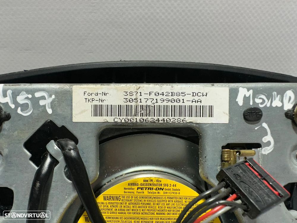 .Airbag Volante Guiador Original Ford Mondeo MK3 3S71F042B85DCW 2000 - 2007 - 8
