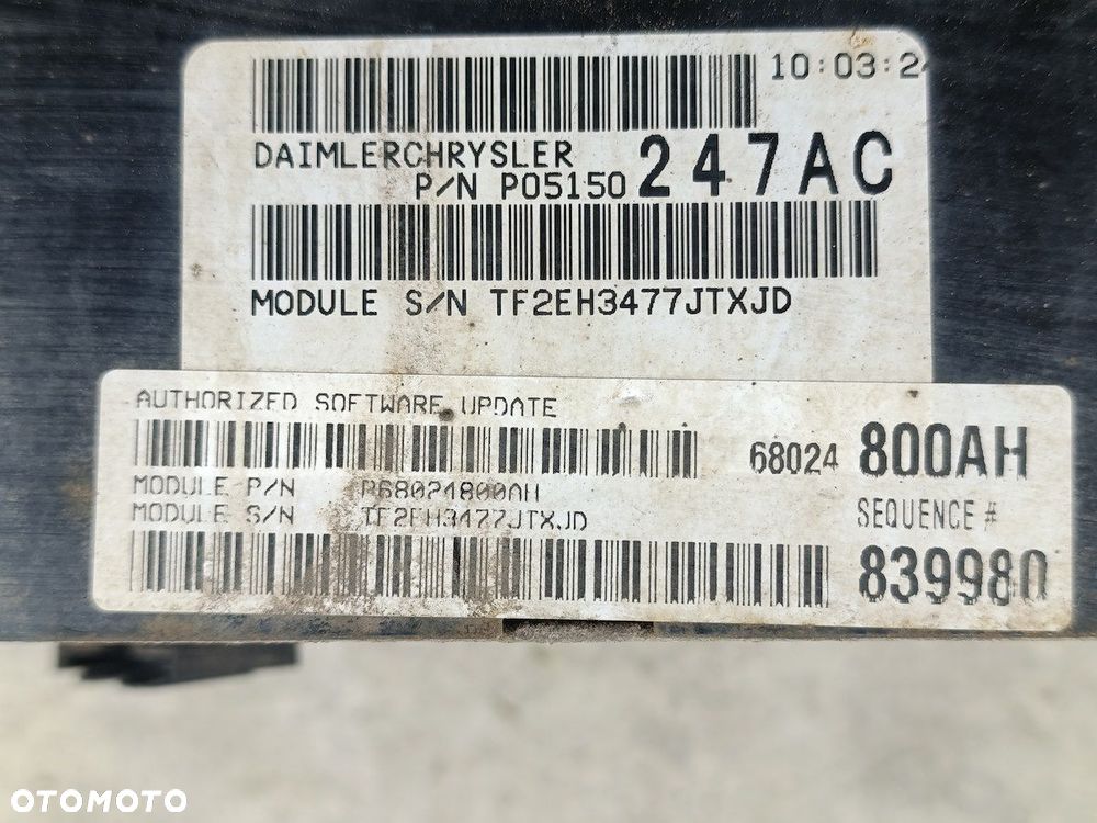 KOMPUTER, STEROWNIK DODGE GRAND CARAVAN P05150247AC  P68024800AH 3.3 V6 - 2