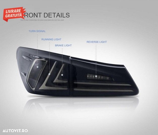 Stopuri Full LED LEXUS IS XE20 (2006-2012) Light Bar Facelift New XE30 Design Fumu- livrare gratuita - 10