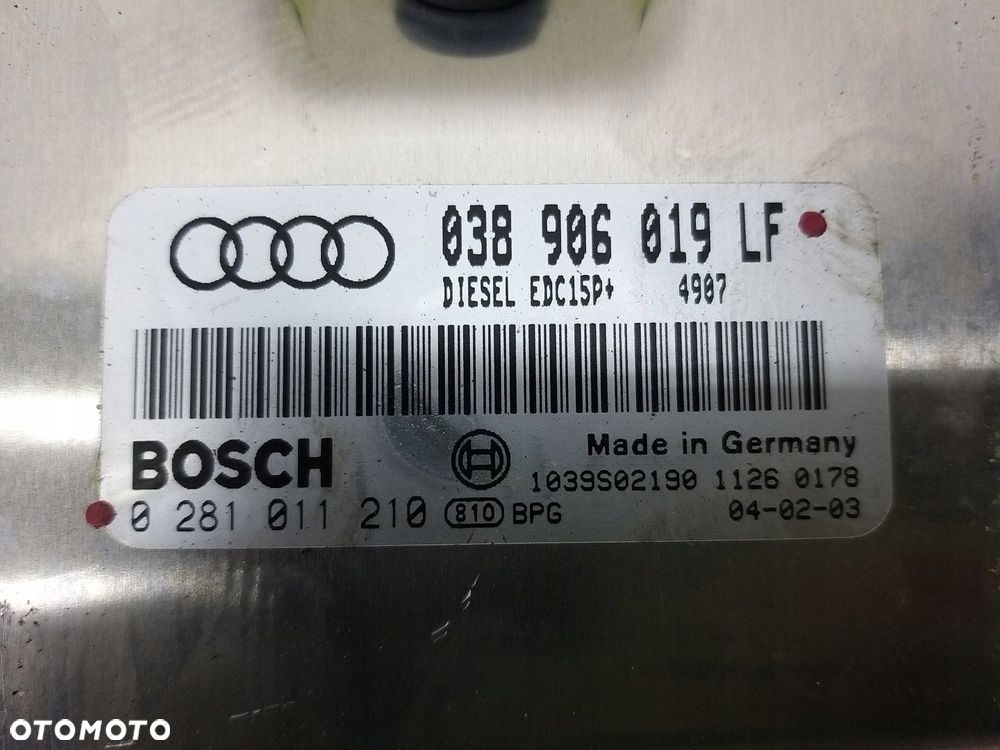 Komputer sterownik silnika Audi A4 B6 8E 2000-2004 1,9 TDI 038906019LF - 2