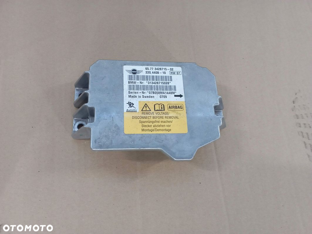 MINI COOPER R56 KONSOLA AIRBAG SENSOR NAPINACZE KOMPLET EUROPA - 7