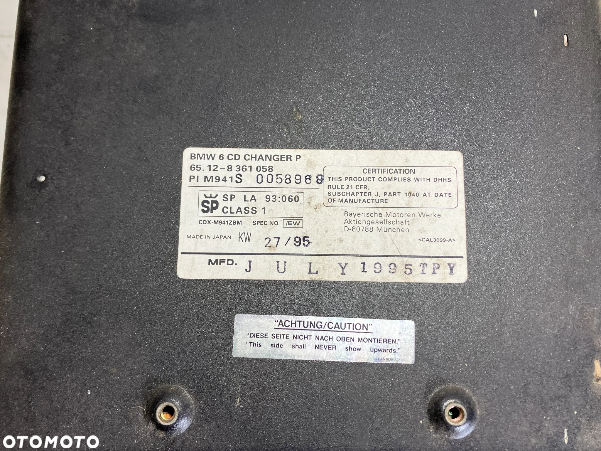 ZMIENIARKA CD BMW E31 E34 E38 E39 RARYTAS 8364931 8361584 8361058 - 9