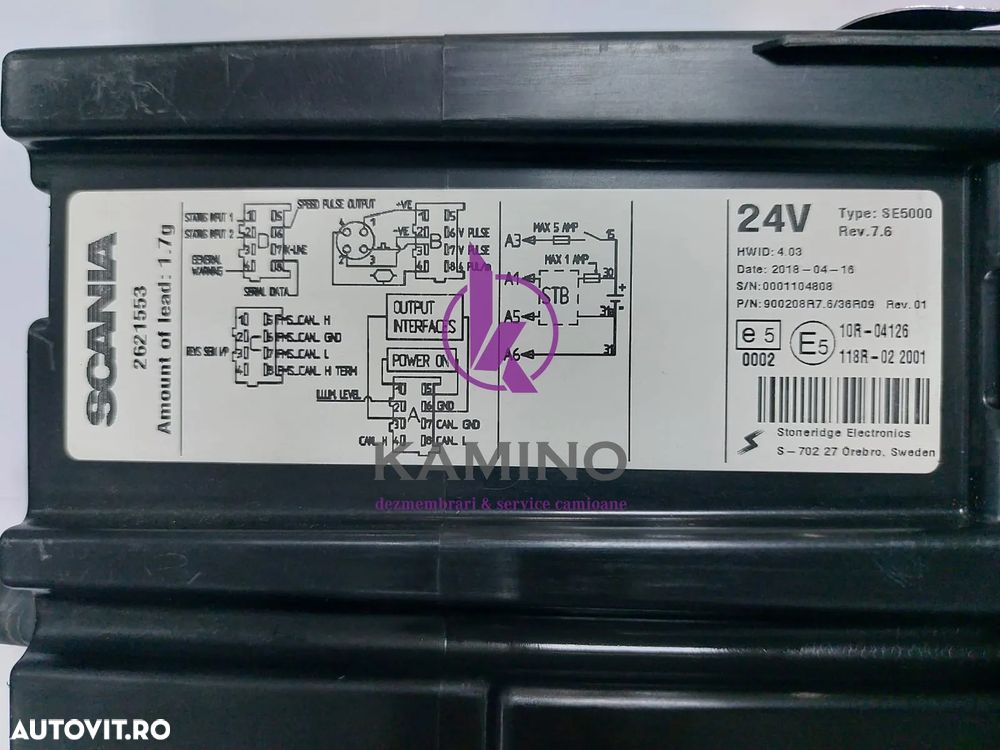 Tahograf Stoneridge Scania 2018 SE5000 - 2