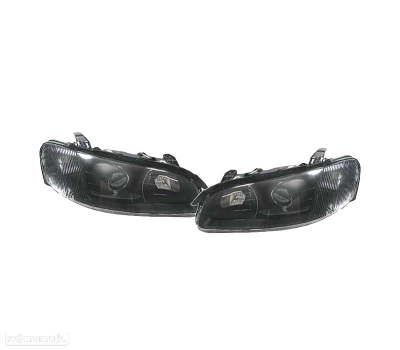 FARÓIS FRONTAIS PARA OPEL OMEGA B 94-99. FUNDO PRETO - 1