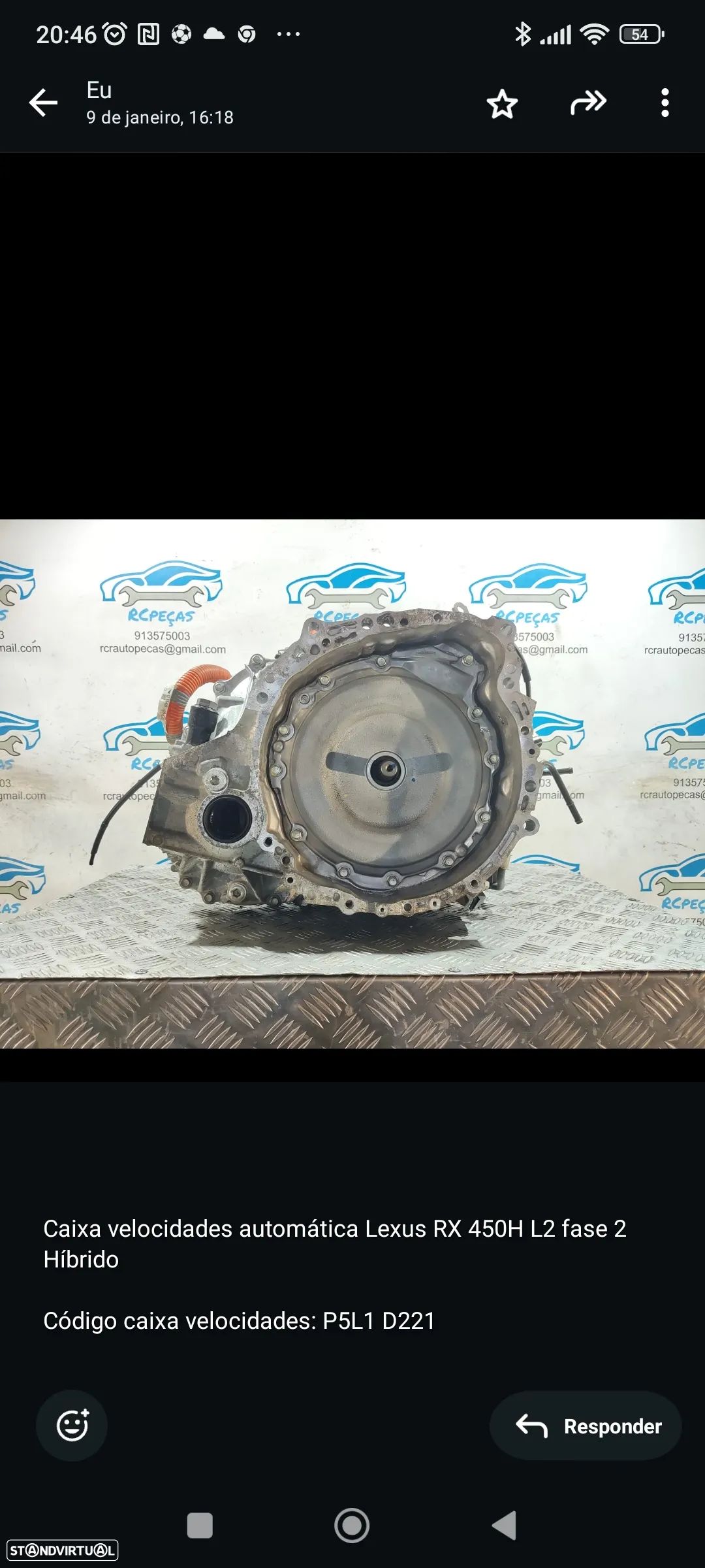 Caixa velocidades automática P5L1 D221 Toyota Lexus RX 450H L2 fase 2 Híbrido - 1