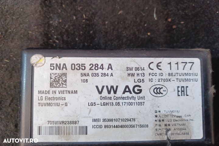 MODUL CONECTIUNE ONLINE 5NA035284A 5NA035284A Skoda Octavia 3 [faceli - 4