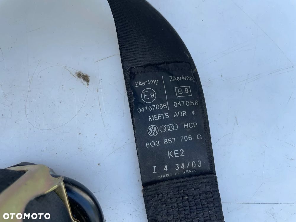 PAS BEZPIECZEŃSTWA LEWY PRAWY PRZÓD VW POLO 9N 3D 6Q3857706G 6Q3857705G - 3