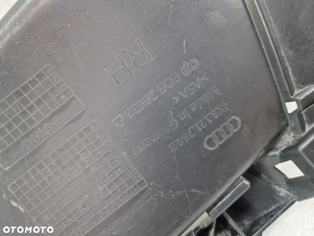 AUDI A7 C8 S-LINE 18- KIEROWNICA POWIETRZA / WLOT / PRAWA KRATKA BOCZNA ZDERZAKA PRZEDNIEGO PRZÓD , NR 4K8121764B , NR AUKCJI D/130 - 8
