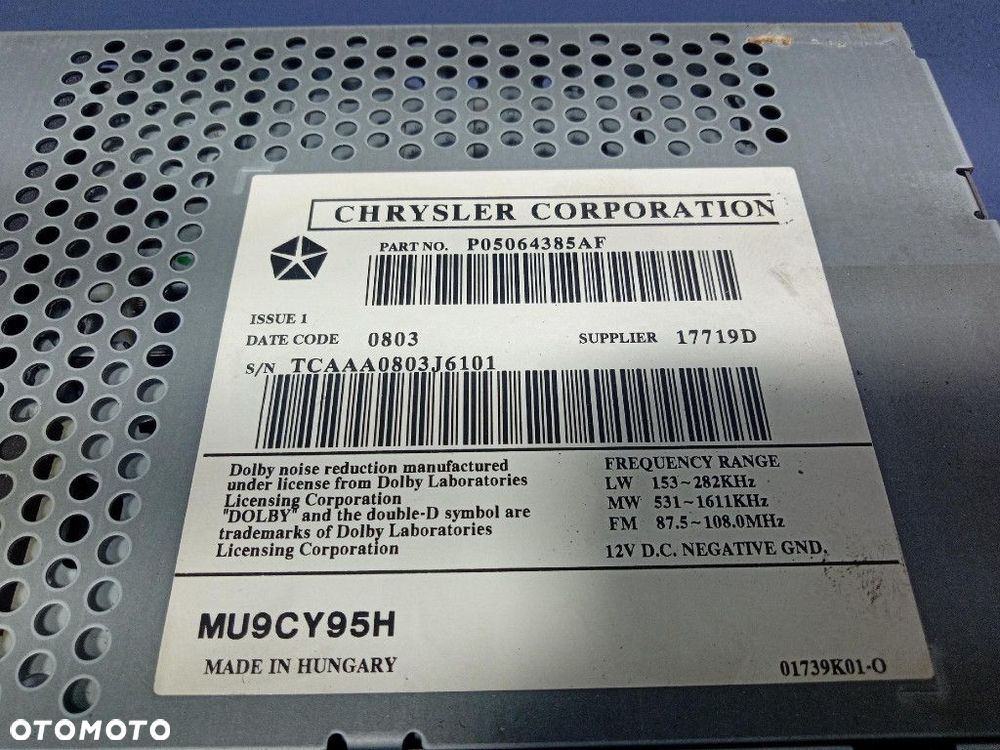 CHRYSLER PT CRUISER RADIO I NAWIGACJA P05064385AF - 7