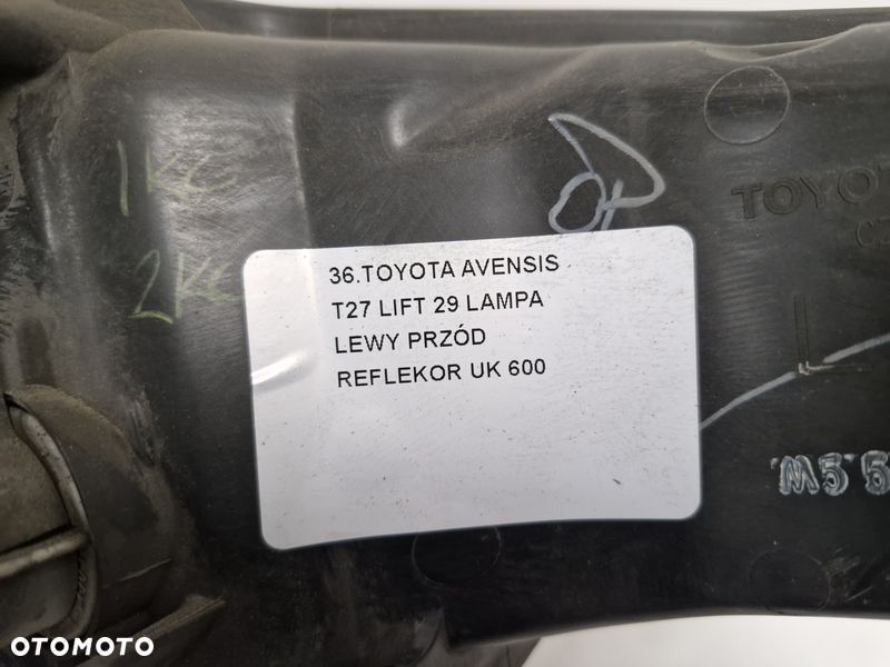 toyota avensis t27 lift t29 lampa lewy przód lewa przednia reflektor uk - 8
