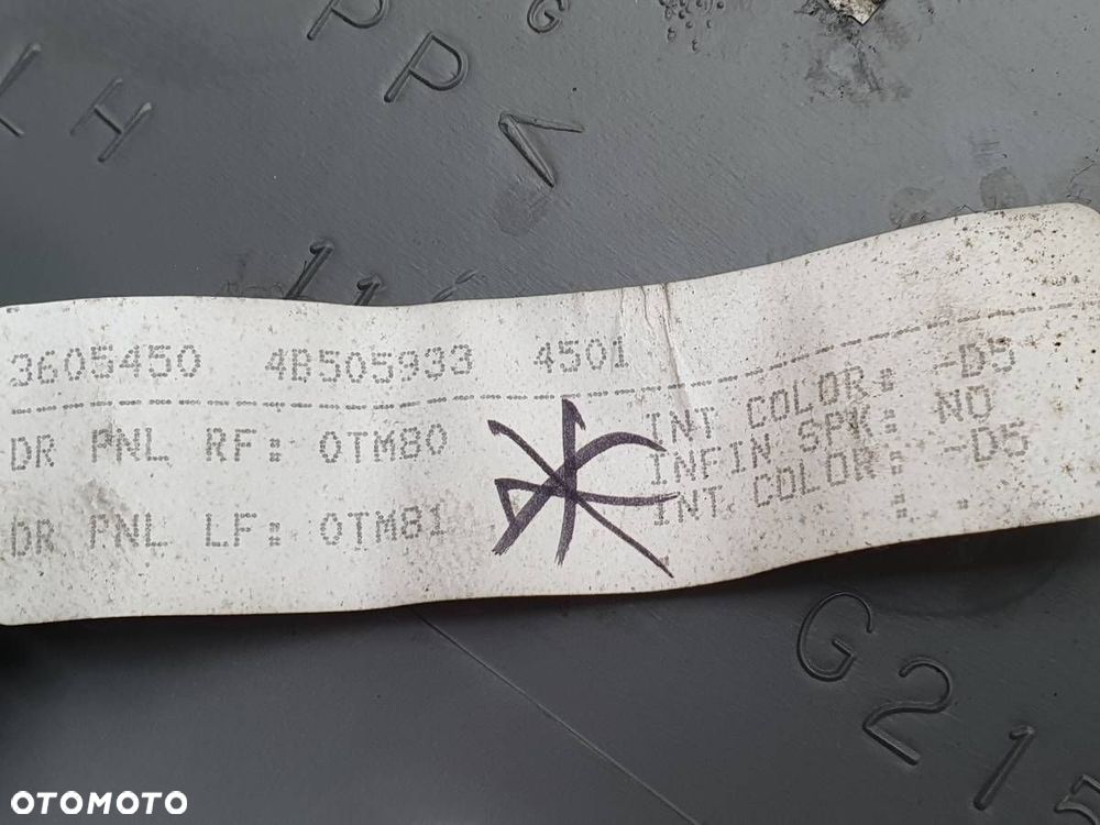 BOCZEK DRZWI PRZÓD LEWY TAPICERKA DODGE CARAVAN IV CHRYSLER VOYAGER IV - 11